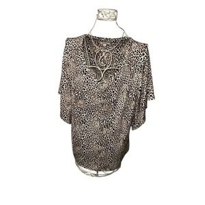 Beautiful Chicos Leopard Animal Print 3/4 Sleeve Blouse Shirt Top Business  Chic